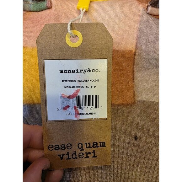 Mcnairy & Co Hoodie Mens Sz XL Multicolor Checkered Crewneck Sweater NWT - Picture 8 of 8